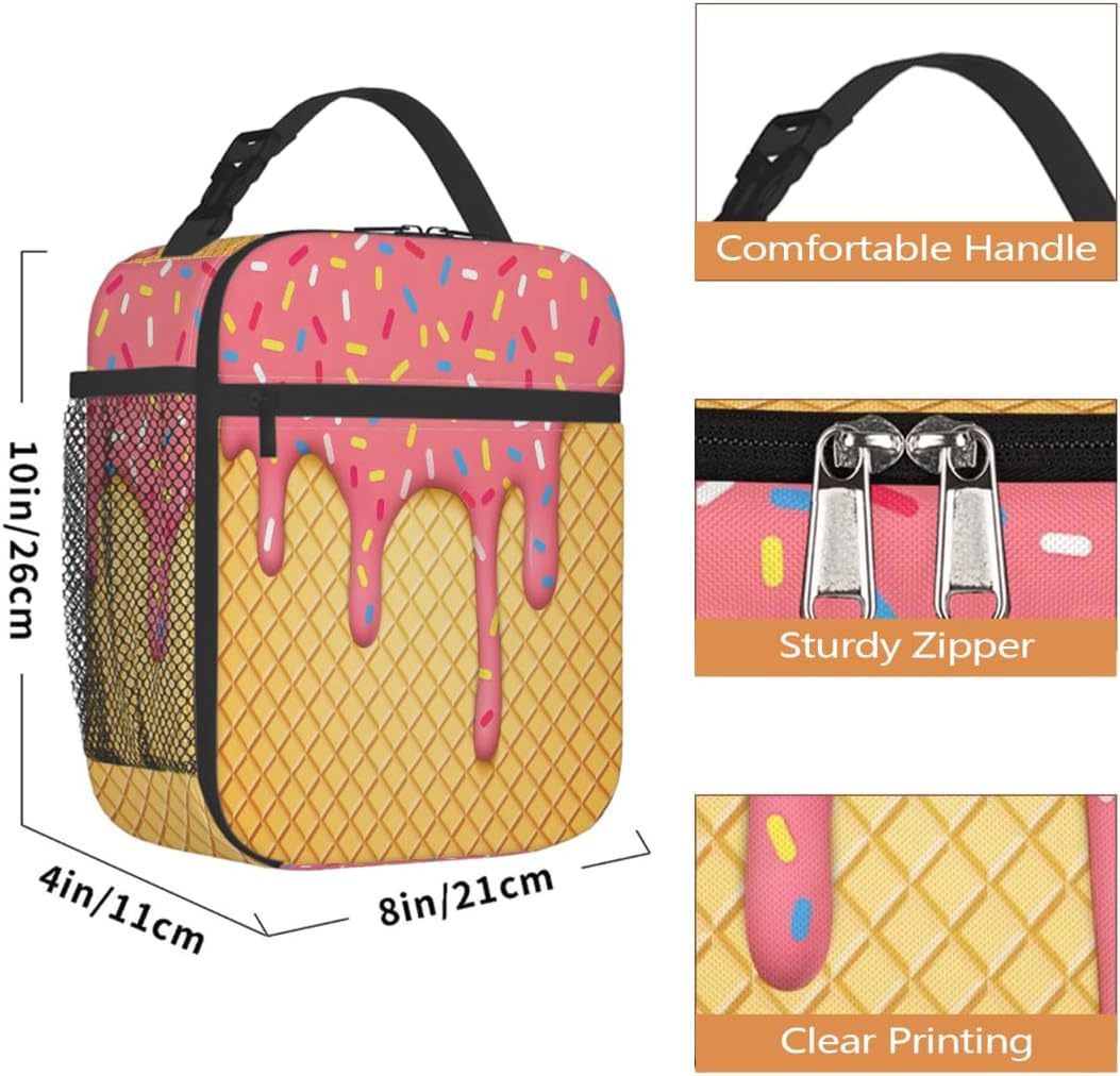 Rainbow Leopard Lunch Box Thermal Cooler Bento Tote Bags Portable Insulated Lunch Bag for Girls Teens, Kids Lunch Bags for School Beach Picnic Travel