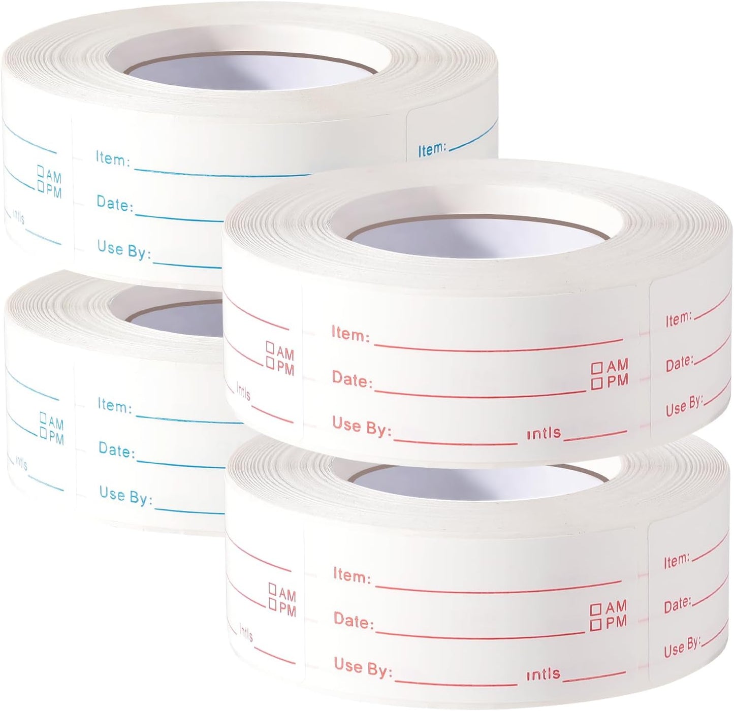 2 Rolls 1000 Pieces Removable Food Labels, 1 x 2 Inch Date Stickers for Freezer, Refrigerator Food Containers - Easy to Write On