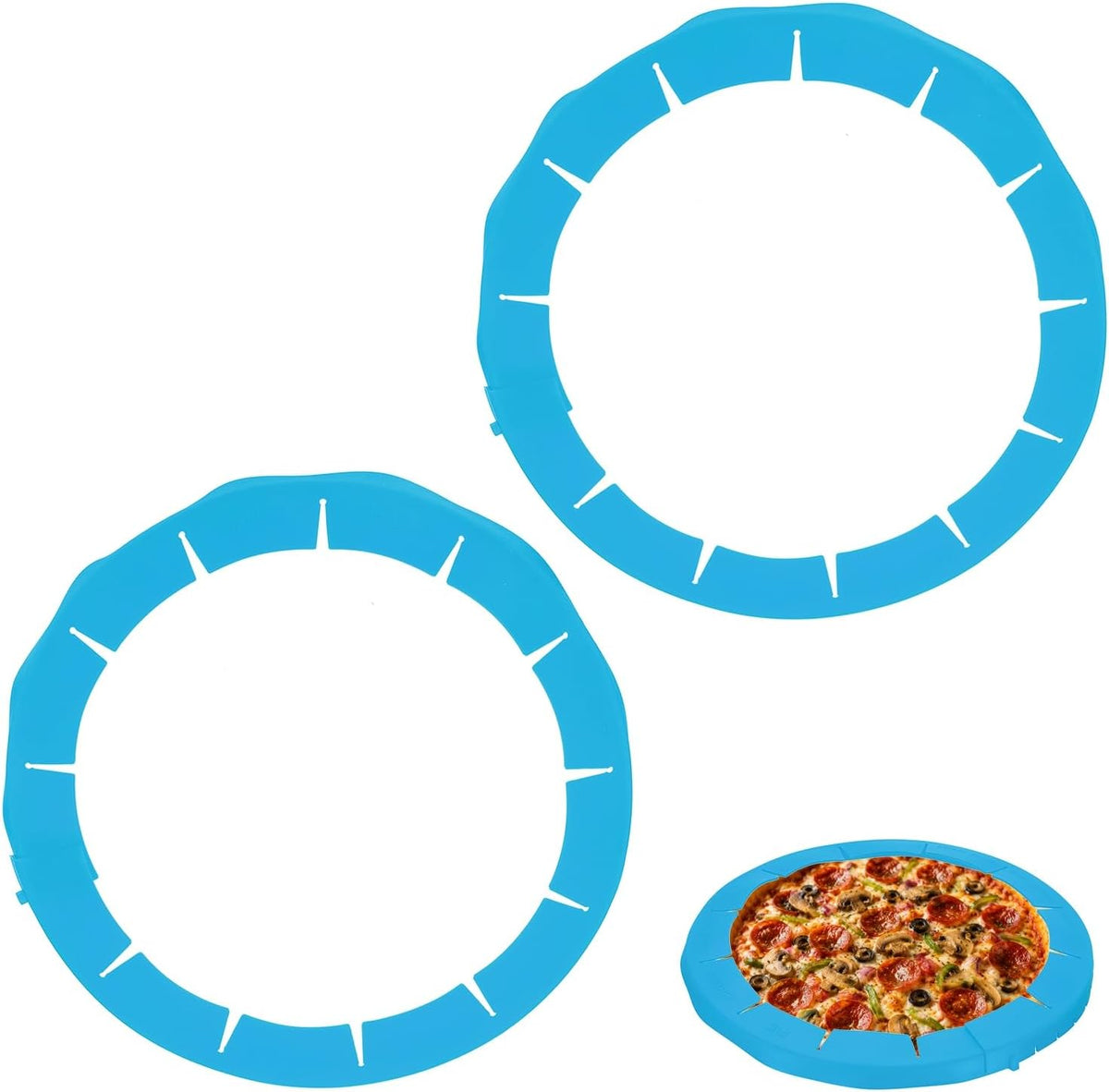 METALLIXITY Adjustable Silicone Pie Crust Shields Blue