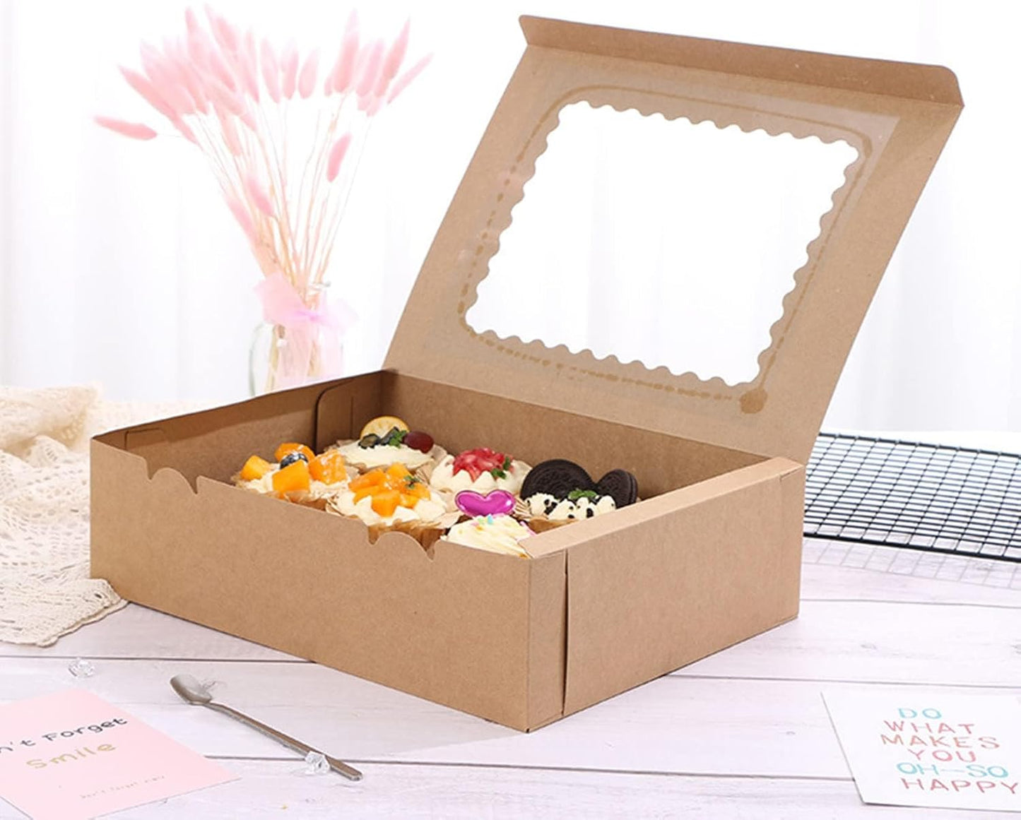 3-Set Cupcake Boxes Bulk with Clear Display Window Hold 12 Standard Cupcakes, Disposable Food Grade White Cupcake Carrier Cupcake Container, Perfect for Cupcakes Muffins Cookies Pastries