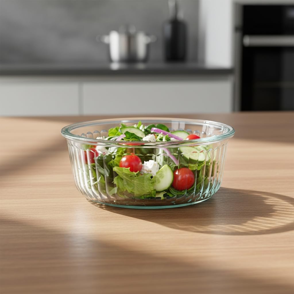 Small Round Glass Food Storage Containers with Lids, 1.5 Cup Round Food Containers set BPA-Free, 12oz Glass Lunch Bowls for Soup Leftover, Microwave, Dishwasher and Freezer Safe (4pack)
