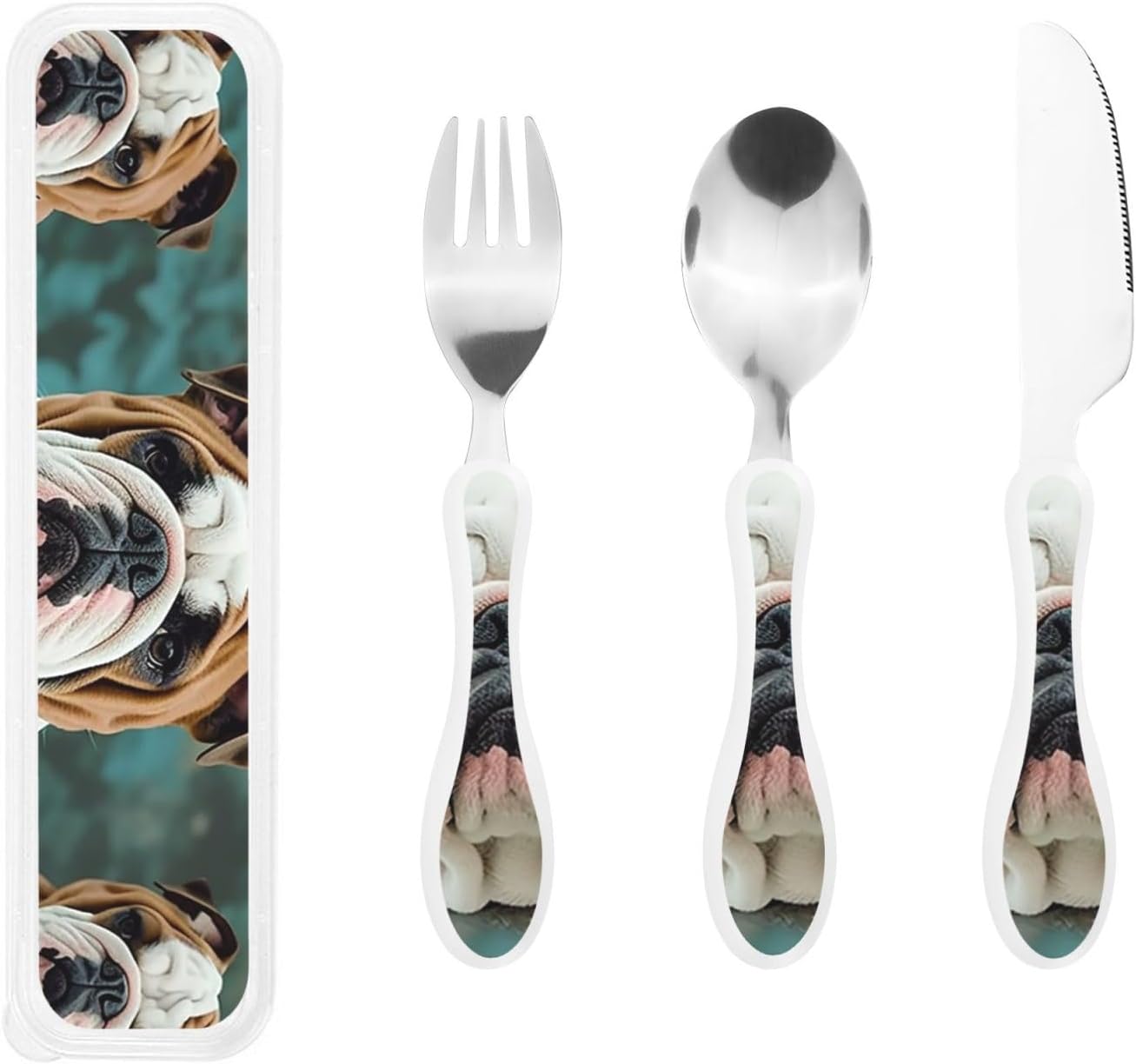 3-Piece Kids Silverware Set With Storage Case, Stainless Steel Reusable Children Safe Knife Spoon Fork Set Long Haired Dachshund Children Flatware Set For Kids Lunch Box