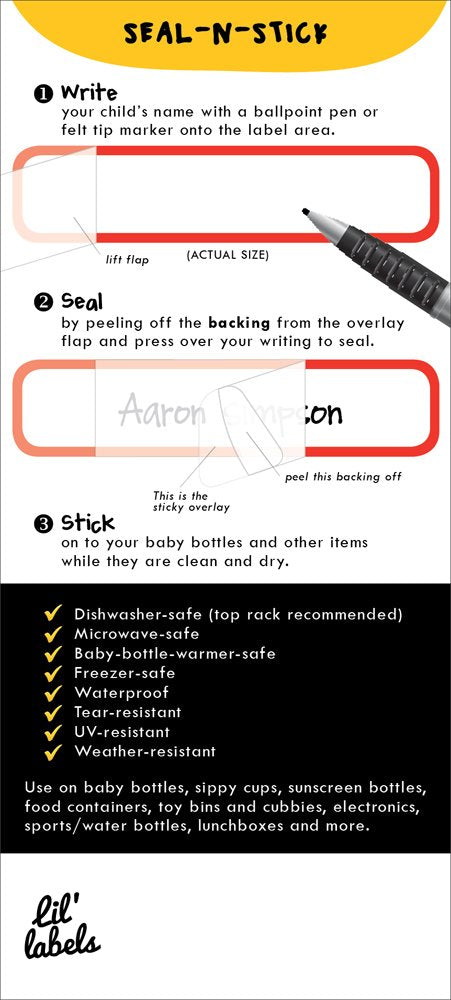 Removeable, Write-On Food Labels, Waterproof, Multipurpose, Freezer Safe, Self-Laminating Label, Dishwasher-Safe for Home Organization and Kitchen Labels (All-Purpose White), Made in The USA