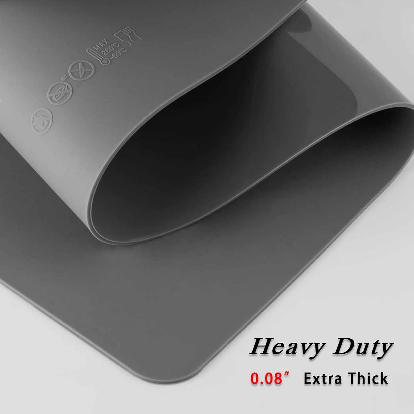 Silicone Placemats, Food-Grade Non-Slip Waterproof, Dining, Stain Resistant, Countertop Protector, Kitchen Counter Mat, Heat Resistant, Baking mat Dishwasher Safe (23.6"×15.7"-1pack, Black)