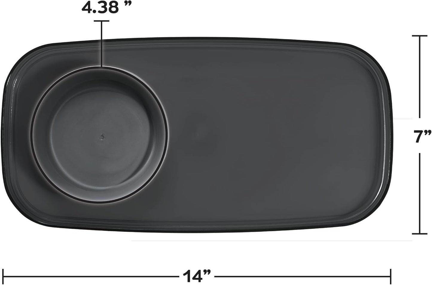 madesmart dipware Small Serving Plate, Stackable & Removable Dip Bowl for Salsa, Queso, Salad, Olives, Dishwasher & Microwave Safe, Multipurpose Plate & Bowl, Blue