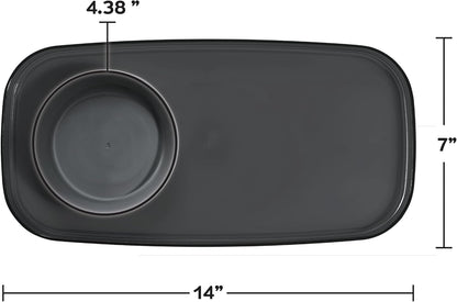 madesmart dipware Small Serving Plate, Stackable & Removable Dip Bowl for Salsa, Queso, Salad, Olives, Dishwasher & Microwave Safe, Multipurpose Plate & Bowl, Blue
