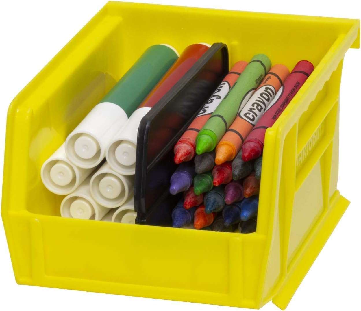 Akro-Mils 30210 AkroBins Plastic Storage Bins, Space-Saving Stackable Bins for Garage, Pantry, Craft Organization, 5" x 4" x 3", Black, 24-Pack