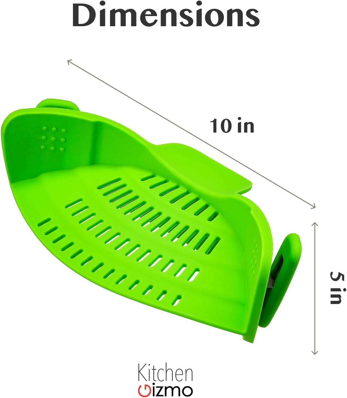 Kitchen Gizmo Snap N' Strain - Silicone Pasta Strainer Clip-On for Pots and Pans - Heat Resistant Colander for Vegetables and Noodles - Kitchen Gadgets for Cooking - Space-Saving Design - Gray