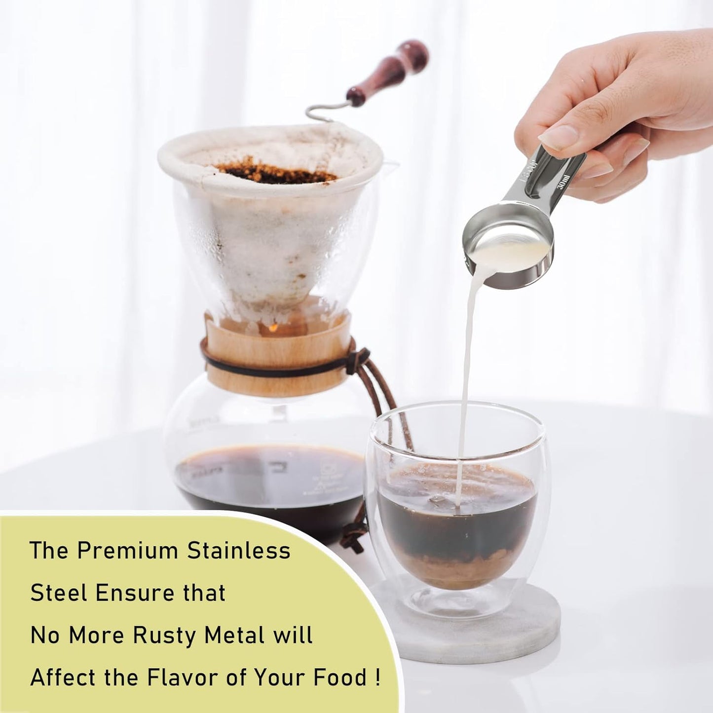 1PCS 3/4Cup (180ml, 6oz) Single Measuring Cup, Stainless Steel Measure Scoop, Metric and US Measurement, Dishwasher Safe