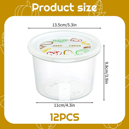 Rainmae 12pcs Pizza Dough Proofing Box with Lids, 1100ML Stackable Dough Proofing Container Pizza Making Accessories for Family Size Dough