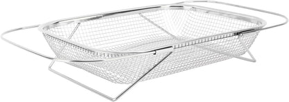 Over The Sink Colander, Stainless Steel Expandable Baskets with Handles Rectangle Kitchen Fine Mesh Strainer Basket for Strain Drain Rinse Fruits Vegetables (Gold)