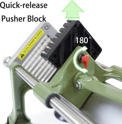 Commercial French Fry Cutter, Heavy Duty Potato Slicer with 3/8 and 1/4Inch Blade, Stainless Steel Potato ChopperFrench Fries Cutter with Suction Feet