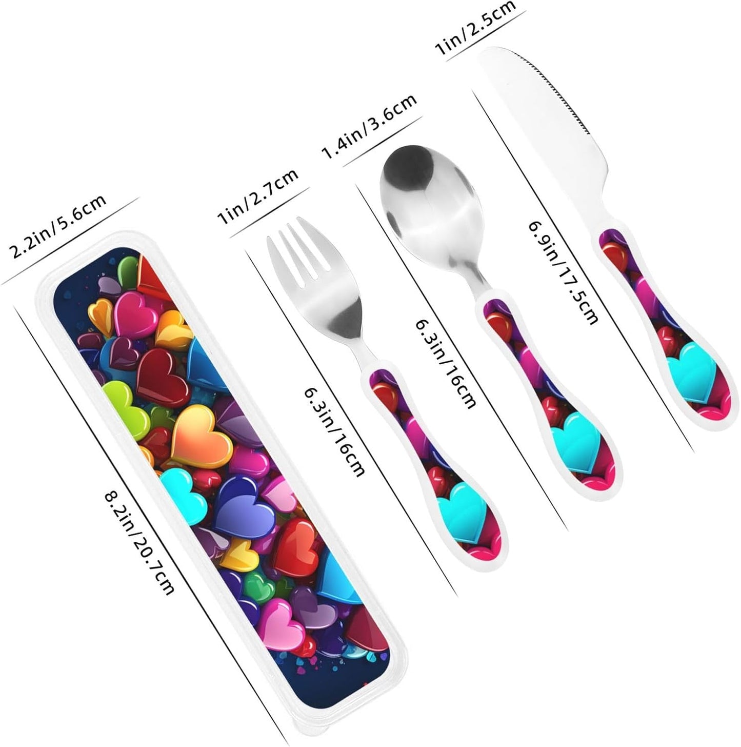 3-Piece Kids Silverware Set With Storage Case, Stainless Steel Reusable Children Safe Knife Spoon Fork Set Classy Flowers Children Flatware Set For Kids Lunch Box