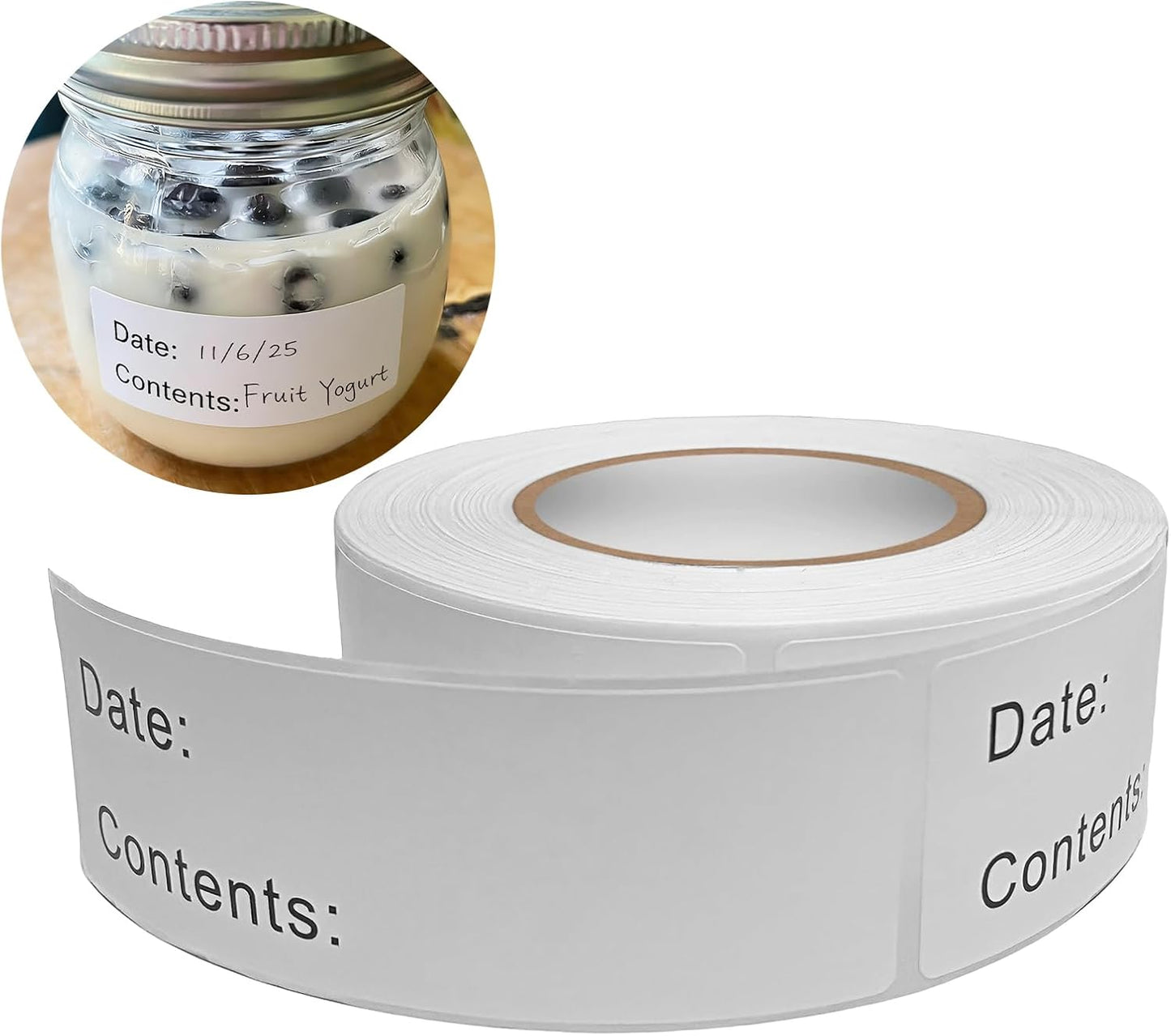 300pcs Removable Freezer Labels, 1 x 2 Inch Food Labels to Write on Food Storage Stickers Date Label, Waterproof Oil Resistant Canning Labels Jar Labels Freezer Paper Label, Clean Leaves No Residue