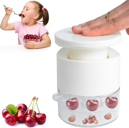 Cherry Pitter Tool,Cherry Pitter Cherry Stone Remover Tool for Making Cherry Jam Cherries Corer Pitter Tool，Cherry Pitter Olive Pitter with Space-Saving Lock Design, Black
