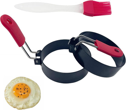 Scald Proof Silicone Omelette Rings Stainless Steel Egg Omelet 3" Fried Omelet Molding Ring 3" Stainless Steel Fried Omelette Molding