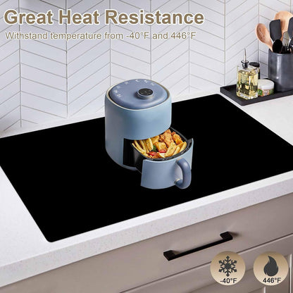 36"x24"(90cmx60cm) Large Silicone Mat for Kitchen Counter, Heat Resistant Non-Slip Countertop Protector, Waterproof Silicone Craft Mat for Kitchen Island, 2Pack (Semitransparent)