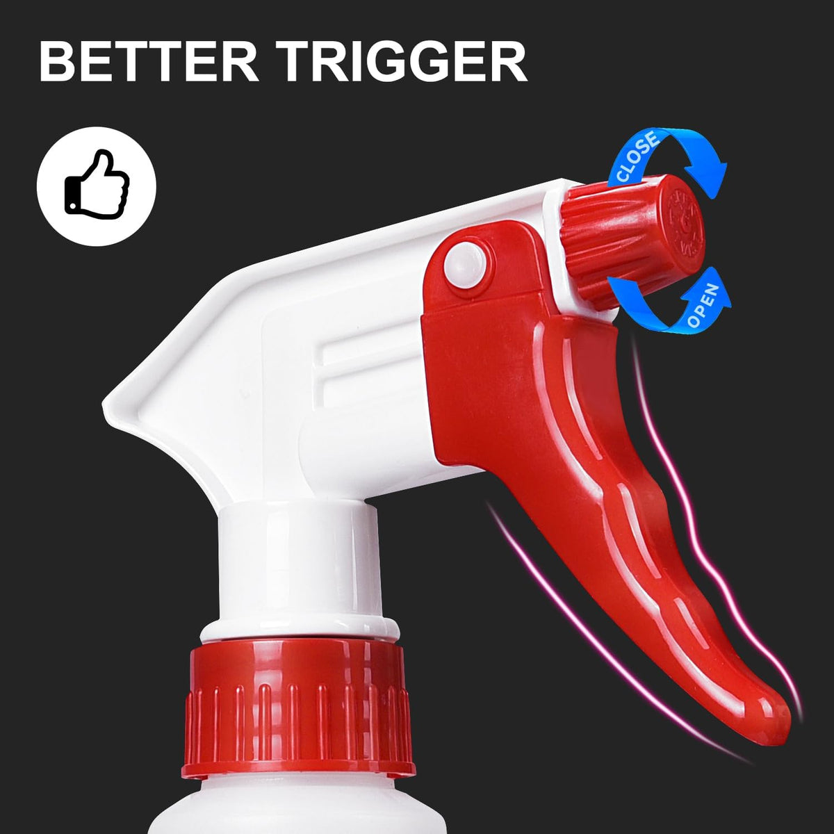 Uineko Empty Spray Bottles, Heavy Duty Sprayer, Mist & Stream, 4 Pack 24 Oz