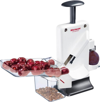 Westmark Cherry & Plum Pitter “Steinex-Combi” – 2-in-1 Fruit Pit Remover, Stainless Steel Blade, Heavy-Duty Aluminum, Fast Clean Pitting for Cherry Jam, Pie & Syrup