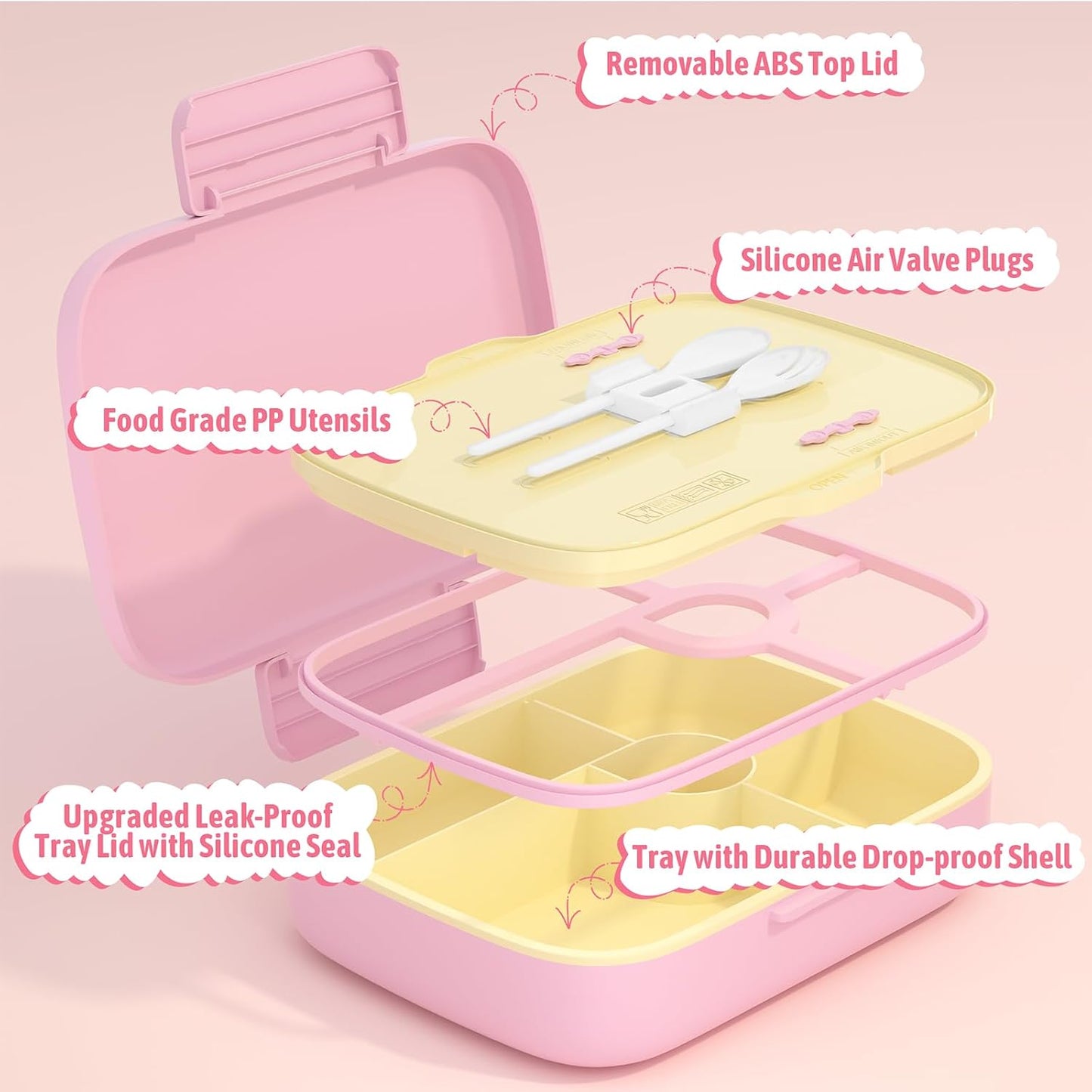 Kids Bento Lunch Box with Thermo Leak-Proof Snack Lunch Containers with Insulated Lunch Bag Utensils Set Back to School Supplies Gifts for Boys and Girls Toddlers Kindergarten Lunch Accessories Blue