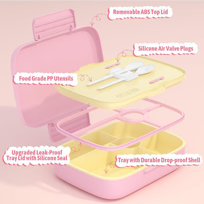 Kids Bento Lunch Box with Thermo Leak-Proof Snack Lunch Containers with Insulated Lunch Bag Utensils Set Back to School Supplies Gifts for Boys and Girls Toddlers Kindergarten Lunch Accessories Blue