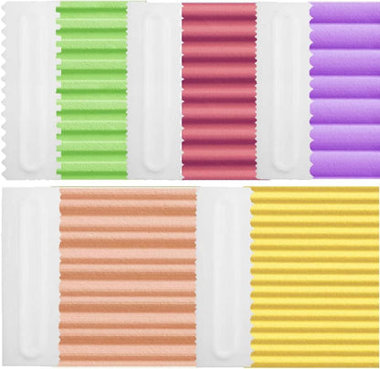 Cake Scrapers Set Decorating Comb and Icing Smoother, Plastic Sawtooth Scraper Polisher Butter Mousse Cream Cake Edge DIY Tool -8 Design Textures (White)