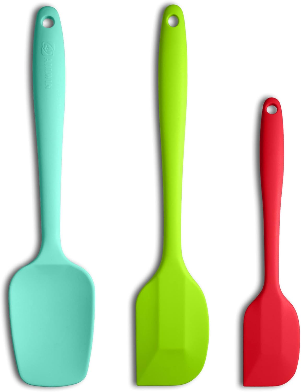 Silicone Spatula 3-piece Set, Ergonomic Handle High Heat-Resistant Spatulas, Non-stick Rubber Spatulas with Stainless Steel Core, Black