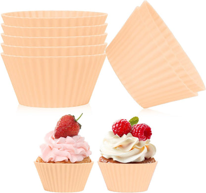 6 pack Silicone Baking Cups, Reusable Muffin Liners Non-Stick Cup, Cake Molds Set,Cupcake Silicone Liner Cupcake Holder,Bpa Free (navy blue)