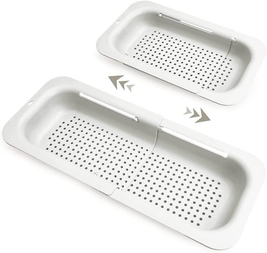 Expandable Over-the-Sink Colander Strainer Basket 14.25 to 19.5 Inch Black