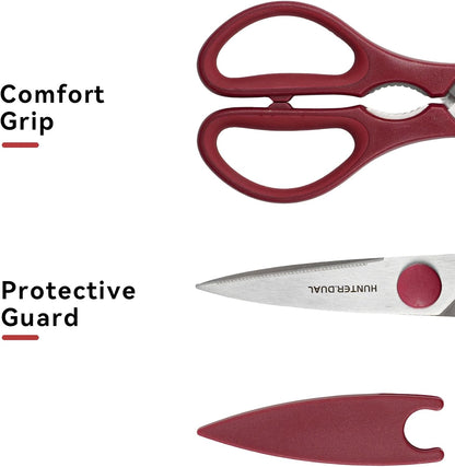 Kitchen Scissors for Food, HUNTER.DUAL Heavy Duty Come Apart Poultry Shears for Cooking, All Purpose for Cutting Chicken, Meat, Fish & Vegetables (Auqa, 8.35 Inch)