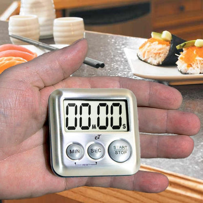 Elegant Digital Kitchen Timer Stainless Steel - Loud Alarm Model eT24 Plum