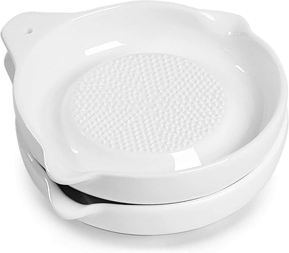 ONTUBE Ceramic Grater Plate for Ginger, Garlic, Onion (5.5" x)