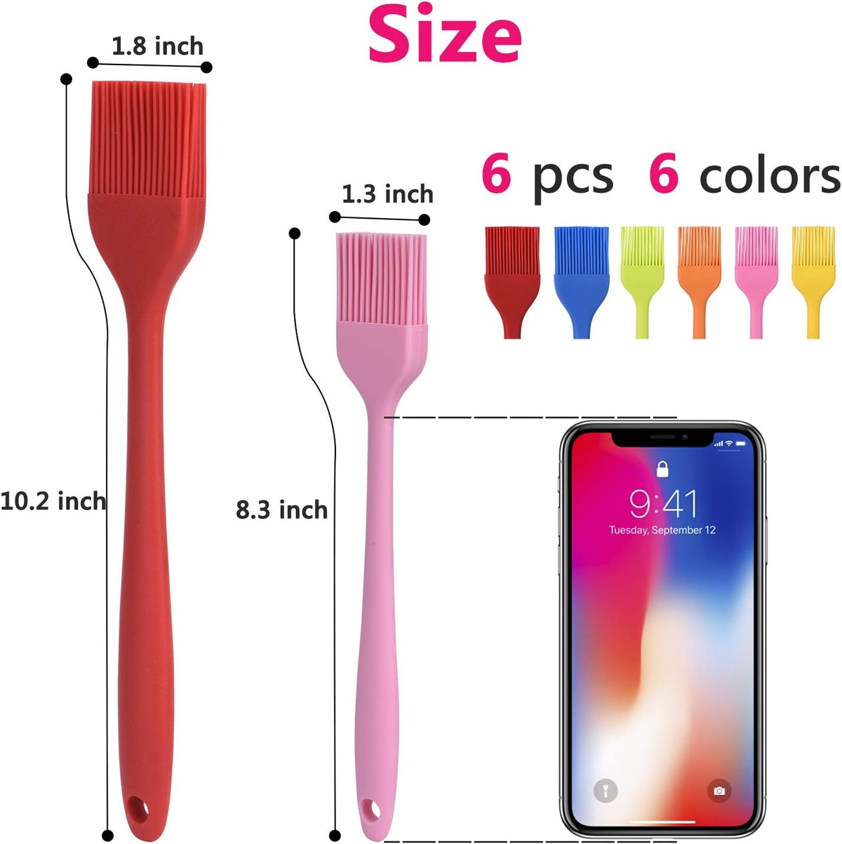 Hhyn Silicone Basting Pastry Brush Set 2 Pack