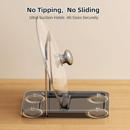 Pot Lid Holder with Wavy Spoon Rest for Kitchen Counter