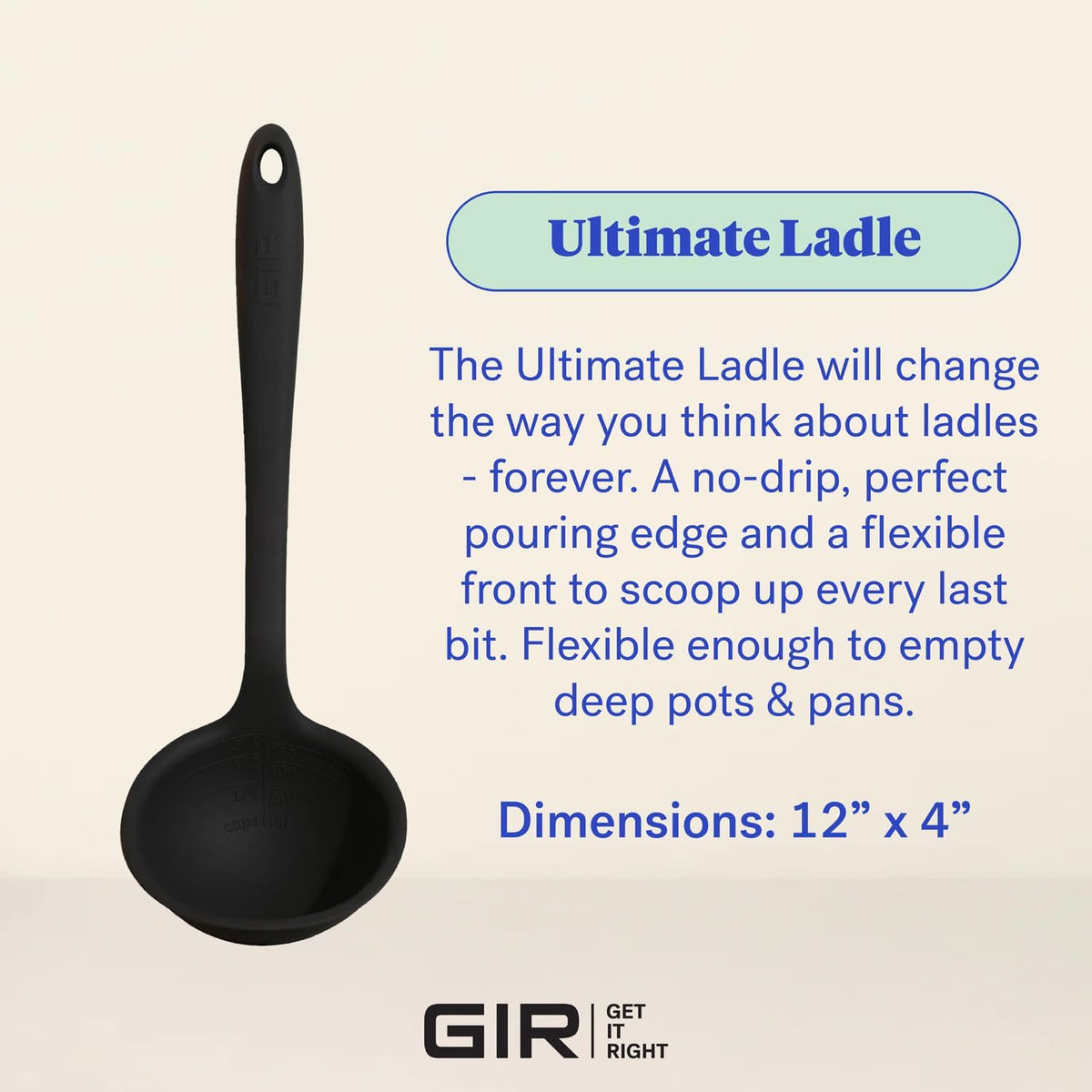GIR Premium Silicone Ladle Serving Spoon – Ultimate, Slate