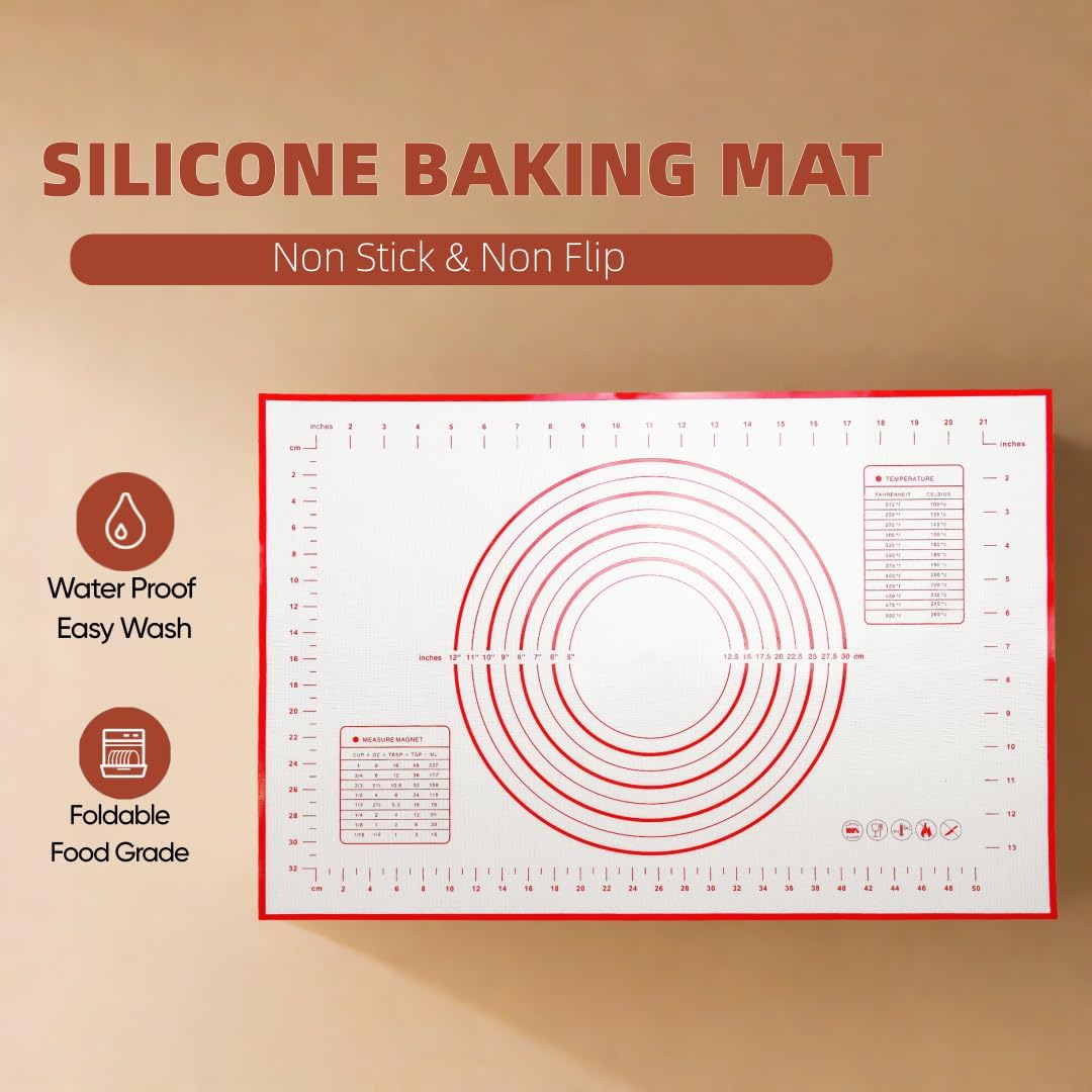 Extra Large 31.5'' x 24" Silicone Baking Mat for Rolling Dough & Pastry – Non-Stick, Heat-Resistant Kitchen Counter Protector – Dishwasher Safe, Easy Clean (XXL-31.5'' X 24'')