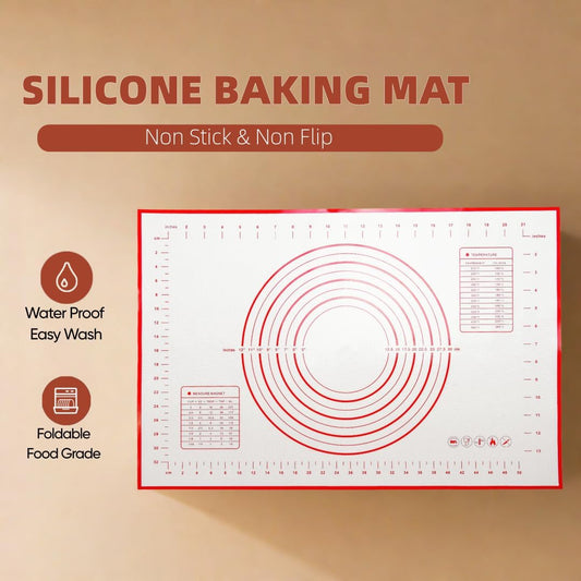 Extra Large 31.5'' x 24" Silicone Baking Mat for Rolling Dough & Pastry – Non-Stick, Heat-Resistant Kitchen Counter Protector – Dishwasher Safe, Easy Clean (XXL-31.5'' X 24'')
