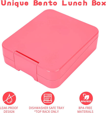 Bento Lunch Box Set for Kids with 10oz Soup Thermo, Leak-Proof Lunch Containers with 4 Compartment, Kids Thermo Hot Food Jar and Insulated Lunch Bag for Kid to School,BPA-Free(Dragon)