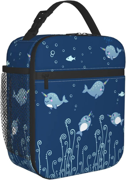 Purple Axolotl Lunch Box Lunch Box Reusable Insulated Totes Lunch Bag Thermal Cooler For Boy Girls School Men Women Beach Picnic Travel