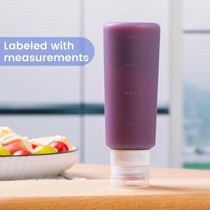 MICEBAY 2 oz Condiment Squeeze Bottles, Leakproof Salad Dressing Container