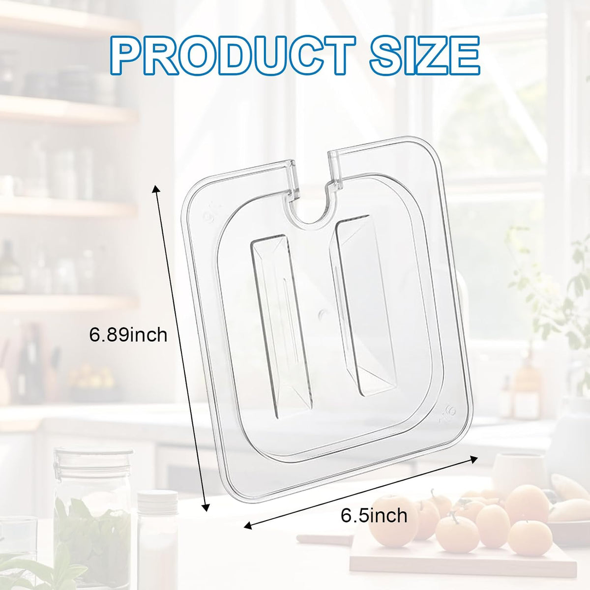 12 Pcs Clear Plastic Table Pan Lid, 1/6 Size Polycarbonate Lids