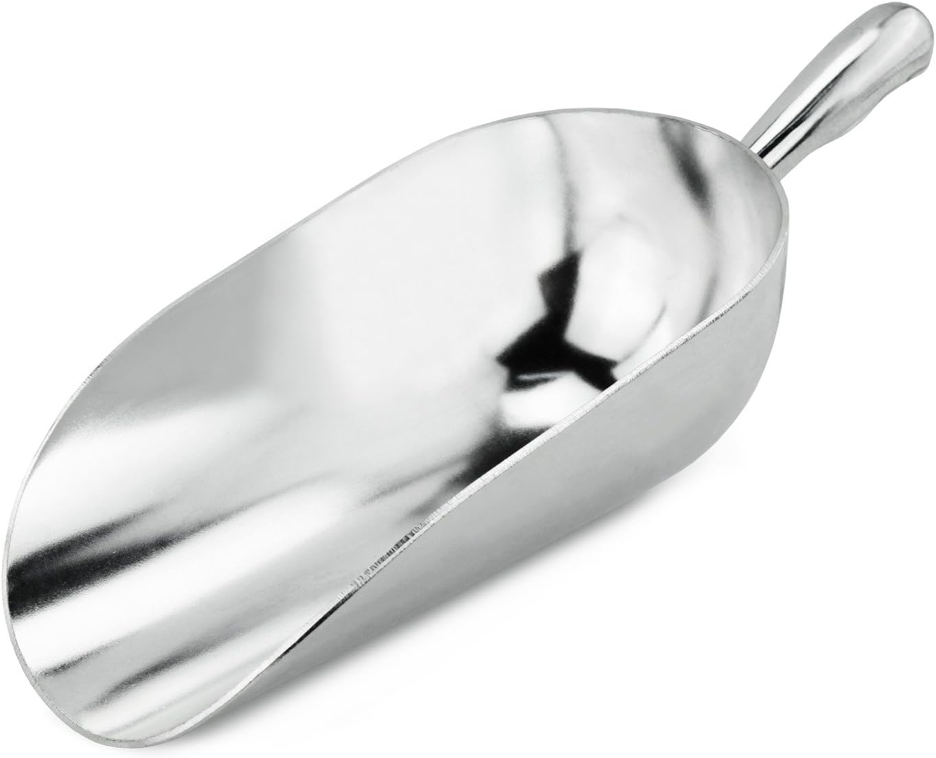 New Star Foodservice 34509 One-Piece Cast Aluminum Round Bottom Bar Ice Flour Utility Scoop, 5-Ounce, Silver (Hand Wash Only)