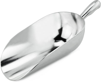 New Star Foodservice 34509 One-Piece Cast Aluminum Round Bottom Bar Ice Flour Utility Scoop, 5-Ounce, Silver (Hand Wash Only)