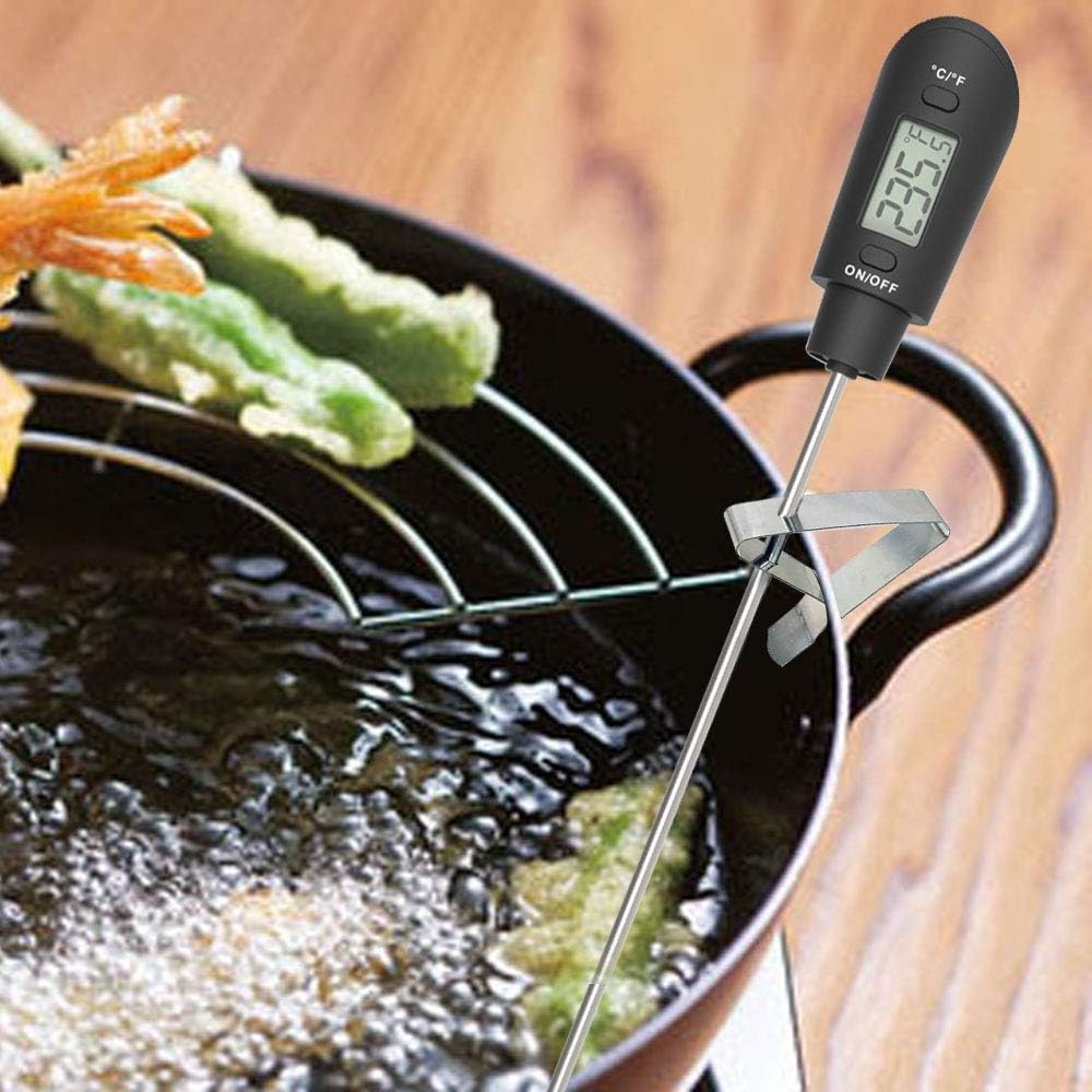 Efeng Candy Thermometer Spatula,Digital Cooking Thermometer with Pot Clip – Silicon Spatula with Meat Thermometer, Instant Read Temperature Reading for Candy,Chocolate,Grill Meat Cooking