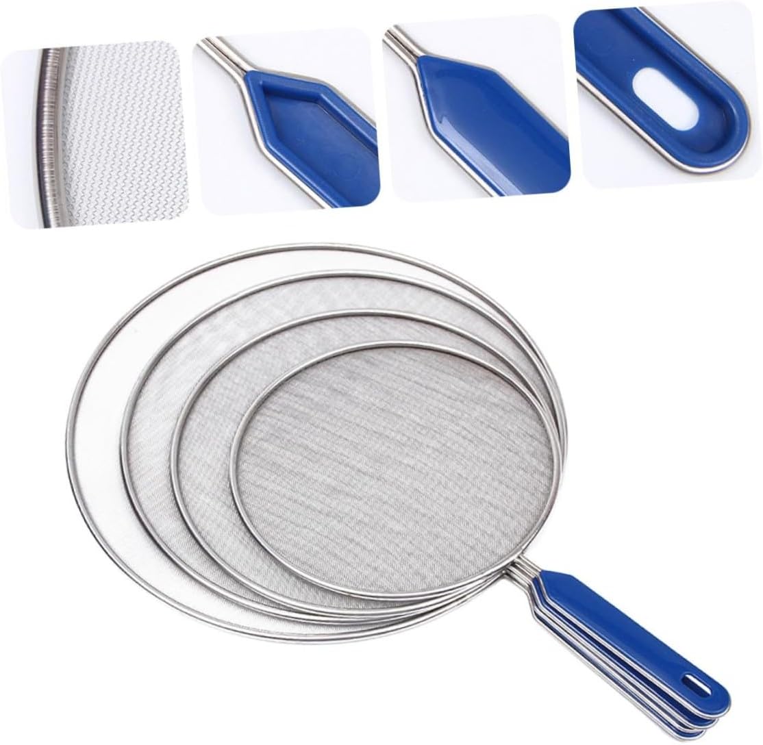 4-Pack Oil Splatter Guard Mesh Covers for Frying Pans and Pots Splashproof Kitchen Oil Screen 18.50X12.99X0.39 Inch Kitchen Accessories for Cooking Safety