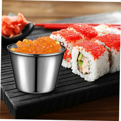 OUNONA 20pcs Stainless Steel Dipping Bowls Sauce Cups for Ketchup Condiments Appetizers for Restaurants and Home Use Versatile Kitchen Storage