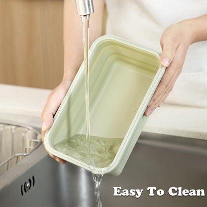 Large Silicone Food Storage Containers 68oz/2000ml 4 Pack | Collapsible Meal Prep Containers, Airtight Leakproof Lid, Containers for Camping, Microwave Freezer Dishwasher Safe