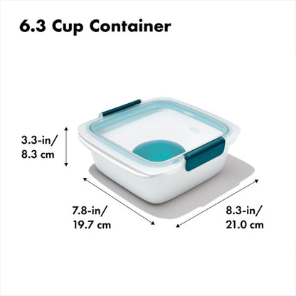 OXO Good Grips Prep & Go Snack & Dip Container, Snack Fuss-Free on the Move, Leakproof Reusable Small Meal Food Storage and Lid, Food Containers with Lids, Snack Organizer, 1.6 Cups/0.4 L