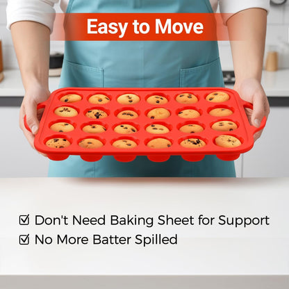 CAKETIME 12 Cups Silicone Muffin Pan - Nonstick Cupcake Pan 1 Pack Regular Size Silicone Mold for Baking