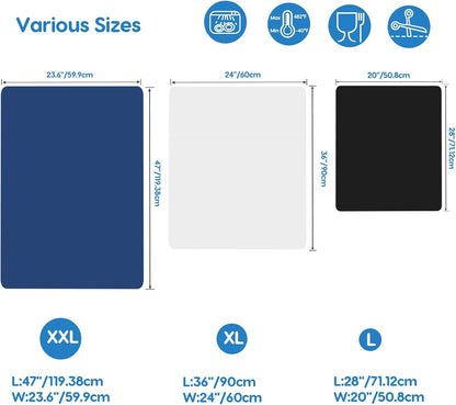 AECHY Extra Large Silicone Mat 78.74”x19.69”x0.08”, Multipurpose Silicone Mat Thick Heat Resistant Mat Shipped Rolled Up Kitchen Counter Mat Nonslip Silicone Mats for Kitchen Counter Translucent